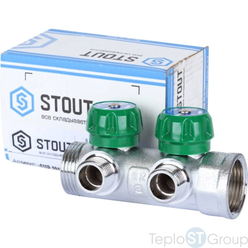 Stout SMB-6849-011202 коллектор регулирующий 1 , 2 отвода 1/2 плоское уплотнение - купить с доставкой по России фото 3