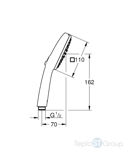 Душевая лейка Grohe Tempesta Cube 110 26746003 хром - купить с доставкой по России фото 3