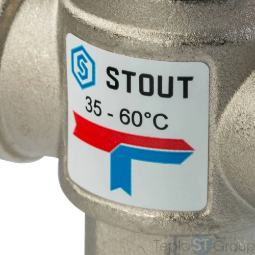 Stout Термостатический смесительный клапан для систем отопления и ГВС 3/4  ВР 35-60°С KV 1,6 - купить оптом с доставкой по России фото 4