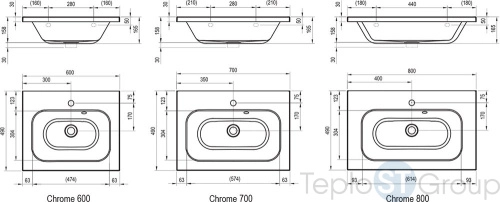 Умывальник Ravak Chrome 70x49 см XJG01170000 - купить с доставкой по России фото 4