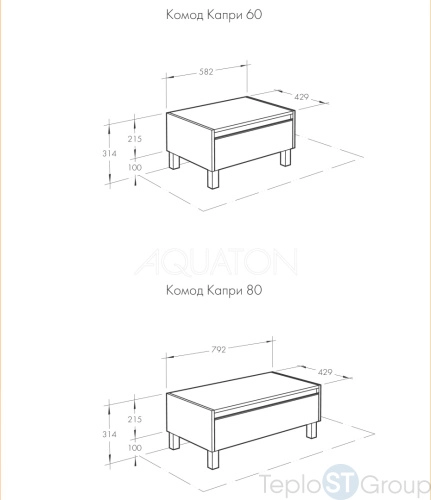 Комод Акватон Капри 60 1A231003KP010 белый глянец - купить оптом у дилера TeploSTGroup по всей России ✅ ☎ 8 (800) 600-96-13 фото 2