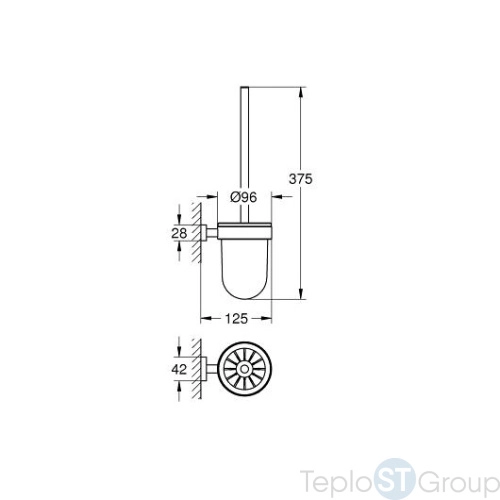 Туалетный ершик Grohe Essentials Cube 40513001 - купить с доставкой по России фото 3