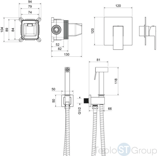 Комплект гигиенического душа Aquatek Либра AQ1619CR - купить оптом у дилера TeploSTGroup по всей России ✅ ☎ 8 (800) 600-96-13 фото 3