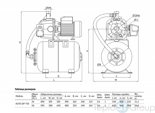 Насосная станция UNIPUMP AUTO DP-750 - купить с доставкой по России фото 3