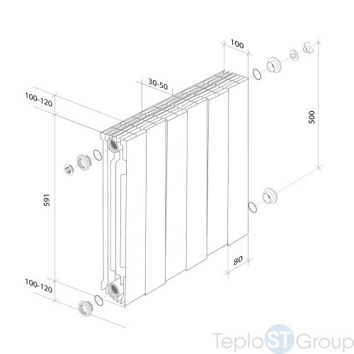 Радиатор Royal Thermo PianoForte 500 new/Silver Satin - 6 секц. - купить оптом у дилера TeploSTGroup по всей России ✅ ☎ 8 (800) 600-96-13 фото 3