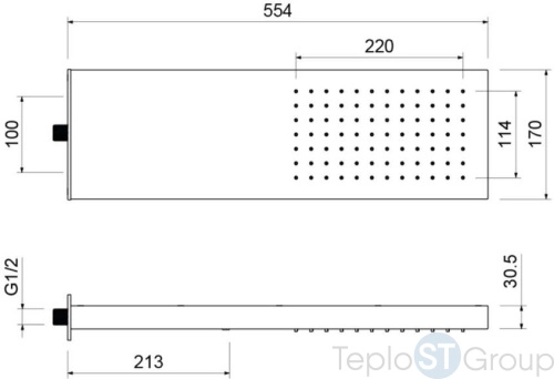 Верхний душ Aquatek AQ2084MB черный - купить оптом у дилера TeploSTGroup по всей России ✅ ☎ 8 (800) 600-96-13 фото 2