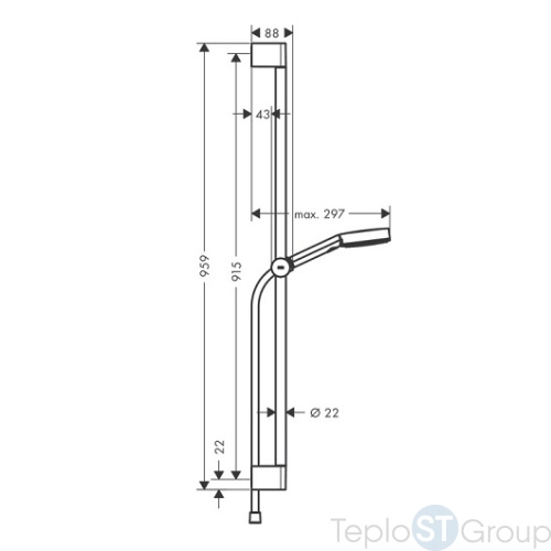 Душевой гарнитур Hansgrohe Pulsify Select 105 3jet Relaxation 24170670 черный матовый - купить с доставкой по России фото 4