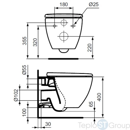 Подвесной унитаз с сиденьем Ideal Standard Tesi безободковый ST007901 - купить оптом у дилера TeploSTGroup по всей России ✅ ☎ 8 (800) 600-96-13 фото 2