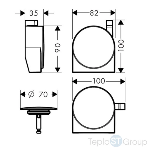 Излив на ванну Hansgrohe Exafill S с набором для слива и перелива (внешняя часть) (58117000) - купить с доставкой по России фото 2