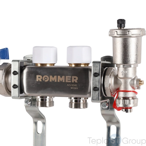 Rommer RMS-1210-000002 Rommer Коллектор из нержавеющей стали в сборе с расходомерами 2 вых. - купить с доставкой по России фото 7