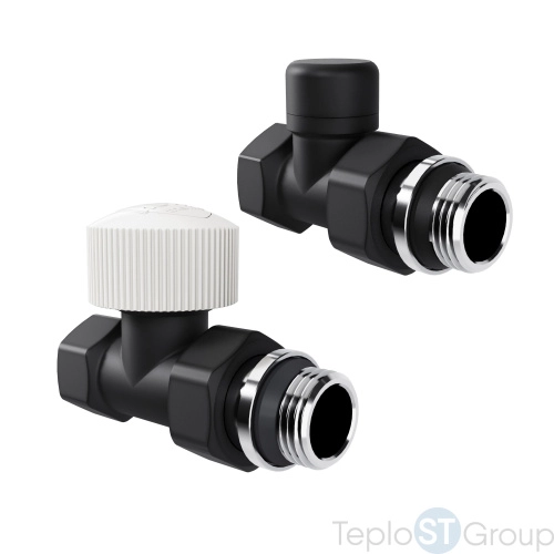 Набор термостатический прямой Royal Thermo Design 1/2"М30х1,5 (Черный) - купить оптом с доставкой по России