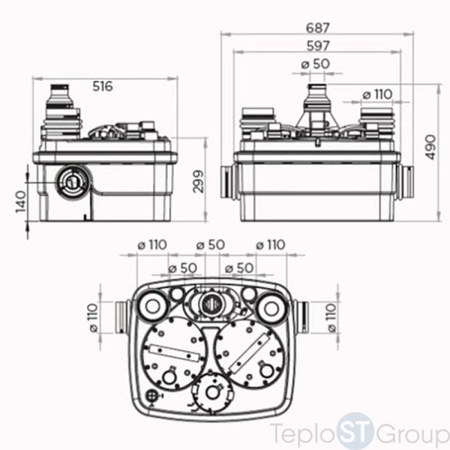 Канализационная станция SFA SANICUBIC 2 CLASSIC IP68 NM R4LCIP68NM - купить с доставкой по России фото 5