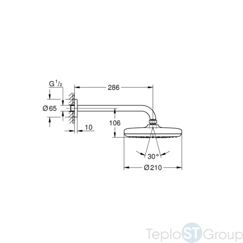 Верхний душ GROHE Tempesta 210 26411000 хром - купить с доставкой по России фото 3