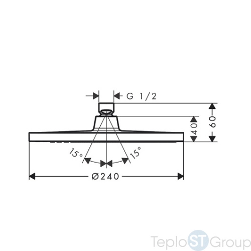 Верхний душ Hansgrohe Crometta S 240 1jet 26723000 хром - купить оптом у дилера TeploSTGroup по всей России ✅ ☎ 8 (800) 600-96-13 фото 4