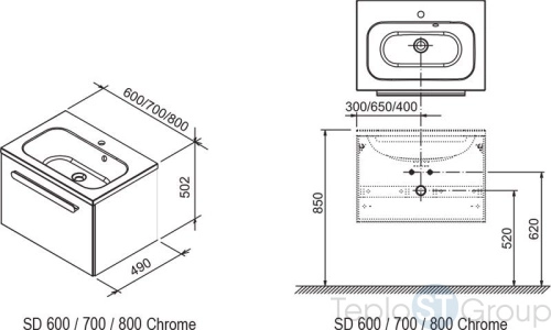 Tумба под умывальник Ravak Chrome 800 SDU (белая) X000000534 - купить с доставкой по России фото 2