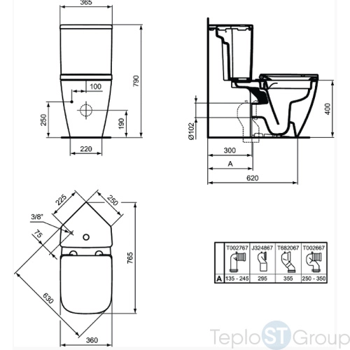 Сливной бачок угловой для унитаза Ideal Standard I.Life S T520101 - купить с доставкой по России фото 3