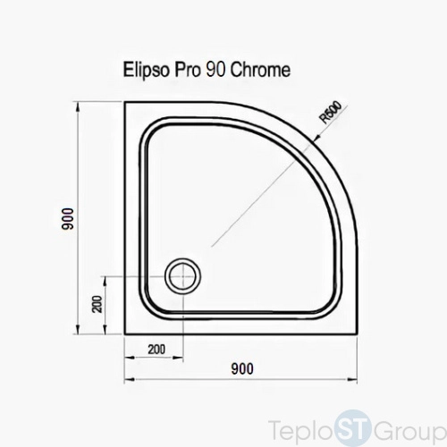 Душевой поддон Ravak Elipso Pro 90x90 XA247701010 - купить оптом у дилера TeploSTGroup по всей России ✅ ☎ 8 (800) 600-96-13 фото 4