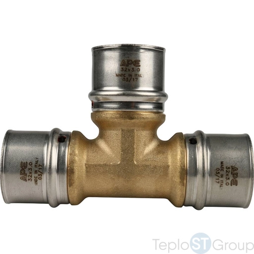 Stout Тройник равнопроходный 32х32х32 для металлопластиковых труб прессовой - купить оптом с доставкой по России фото 3