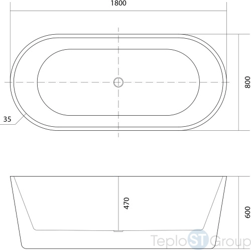 Акриловая ванна Aquatek ОВО 180x80 AQ-99880, отдельностоящая - купить оптом у дилера TeploSTGroup по всей России ✅ ☎ 8 (800) 600-96-13 фото 3