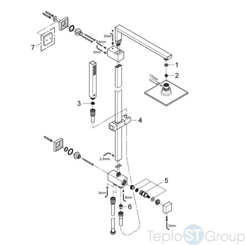 Душевая система с переключателем Grohe Euphoria Cube 27696000 - купить с доставкой по России фото 4