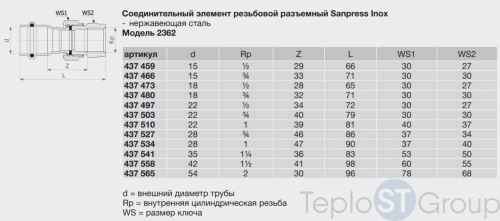 Муфта разъёмная пресс-В с плоской прокладкой нержавеющая сталь Sanpress Inox VIEGA 28x3/4" (437497) - купить оптом у дилера TeploSTGroup по всей России ✅ ☎ 8 (800) 600-96-13 фото 4