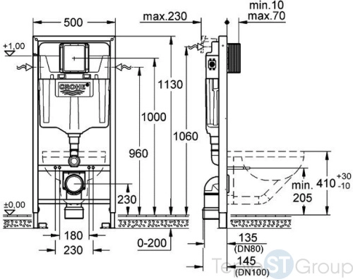 Инсталляция для унитаза Grohe Rapid SL 38539001 - купить с доставкой по России фото 2