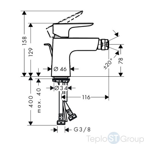 Смеситель для биде Hansgrohe Talis E 71720140 шлифованная бронза - купить оптом у дилера TeploSTGroup по всей России ✅ ☎ 8 (800) 600-96-13 фото 2