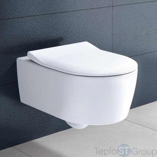 Подвесной унитаз Villeroy & Boch Avento с микролифтом, безободковый 5656RS01 - купить оптом у дилера TeploSTGroup по всей России ✅ ☎ 8 (800) 600-96-13 фото 6