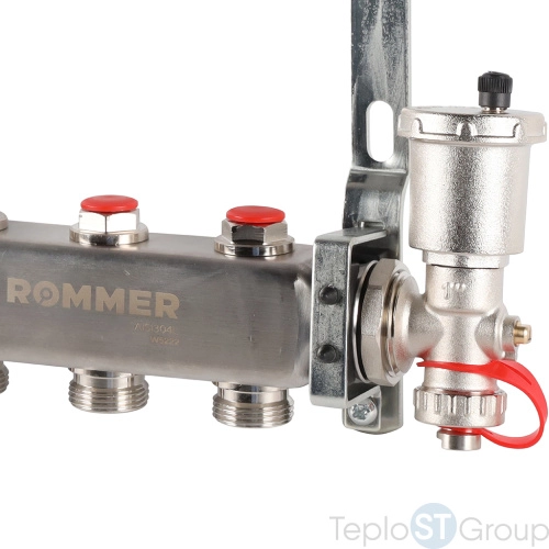 Rommer RMS-3210-000003 Rommer Коллектор из нержавеющей стали в сборе без расходомеров 3 вых. - купить оптом у дилера TeploSTGroup по всей России ✅ ☎ 8 (800) 600-96-13 фото 3