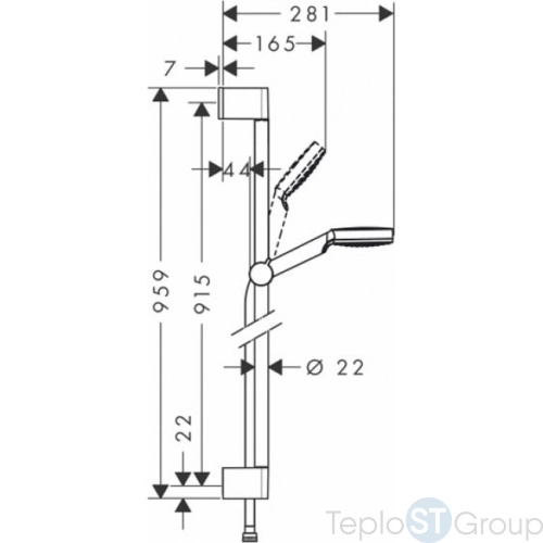 Душевой гарнитур Hansgrohe Crometta 1jet 26537400 со штангой 90 см, белый/хром - купить оптом у дилера TeploSTGroup по всей России ✅ ☎ 8 (800) 600-96-13 фото 5