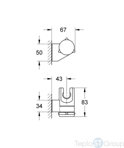 Настенный держатель для душа Grohe Relexa Plus 28623000 - купить с доставкой по России фото 3