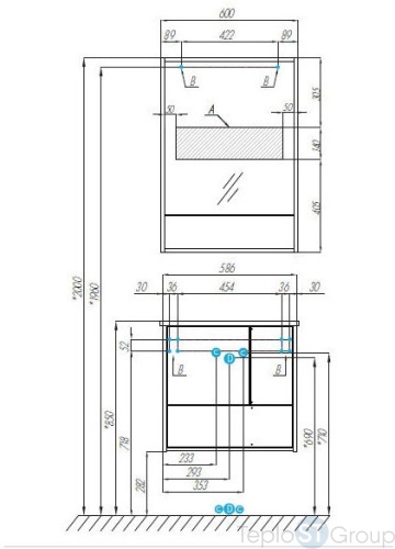 Зеркальный шкаф Акватон Ривьера 60x85 1A238902RVX20 - купить оптом у дилера TeploSTGroup по всей России ✅ ☎ 8 (800) 600-96-13 фото 2