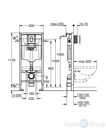 Инсталляция GROHE Rapid SL 39504000 (комплект 3 в 1) - купить оптом у дилера TeploSTGroup по всей России ✅ ☎ 8 (800) 600-96-13 фото 3