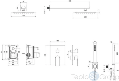 Душевая стойка Aquatek Лира AQ1472MB черный - купить оптом у дилера TeploSTGroup по всей России ✅ ☎ 8 (800) 600-96-13 фото 3