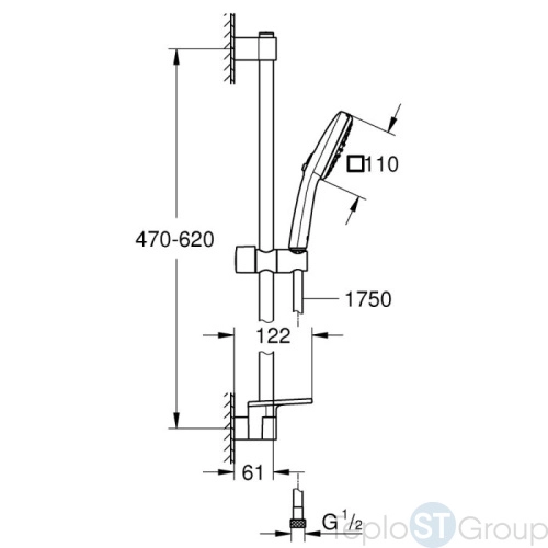 Душевой гарнитур Grohe Tempesta Cube 26907003 хром - купить с доставкой по России фото 2