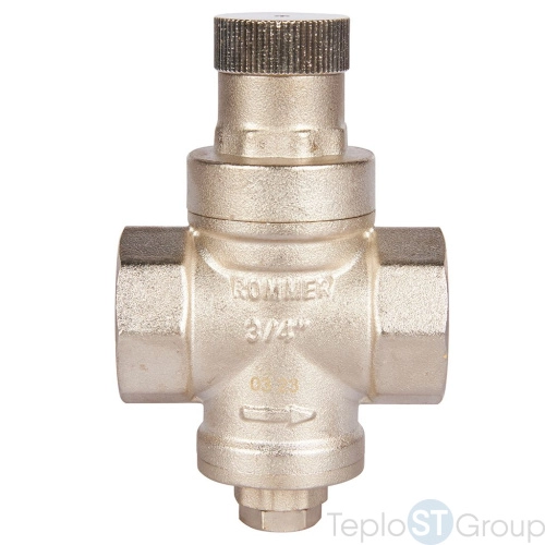 Rommer RVS-0009-000020 Rommer Редуктор давления PN16 вн/вн 3/4 без подключения манометра - купить с доставкой по России