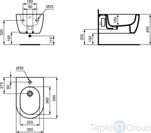 Биде подвесное Ideal Standard Blend Curve T375001 - купить с доставкой по России фото 3