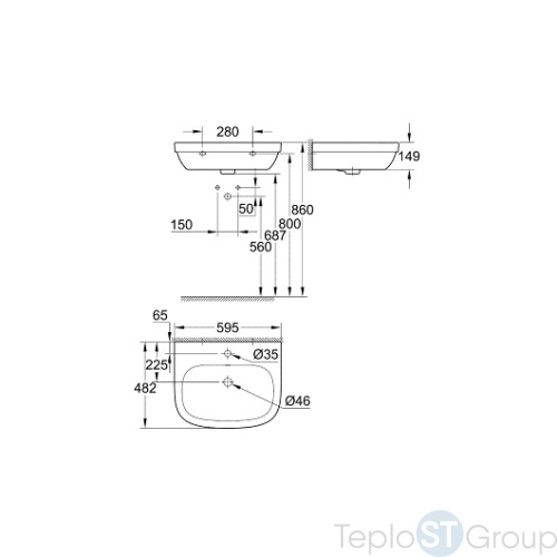 Раковина Grohe Euro Ceramic 39335000 белый цвет 60 см - купить с доставкой по России фото 3