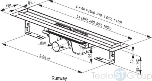 Душевой канал Ravak Runway 850 X01388 - купить с доставкой по России фото 2