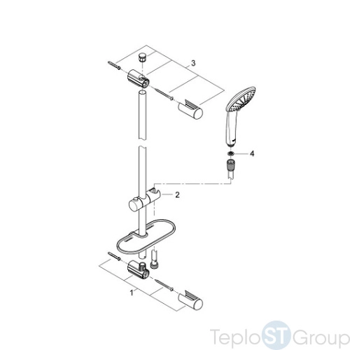 Душевой гарнитур Grohe Euphoria Duo 27225001 с полочкой, 900 мм - купить с доставкой по России фото 2