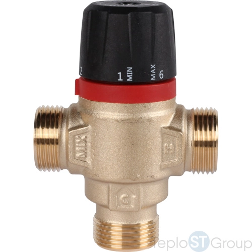 Rommer RVM-0121-164320 Термостатический смесительный клапан для систем отопления и ГВС 3/4  НР 20-43°С KV 1,6 (боковое смешивание) - купить оптом с доставкой по России фото 2