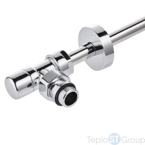 Набор термостатический для радиатора угловой Royal Thermo Design Pro 15 мм М30х1,5 (Хром) - купить оптом с доставкой по России фото 9