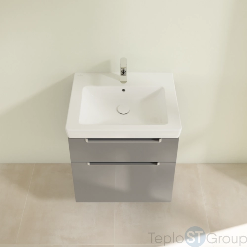 Тумба под раковину Villeroy & Boch Subway 2.0 587 x 590 x 454 mm A90900FP 2 выдвижных ящика, Glossy Grey - купить с доставкой по России фото 7