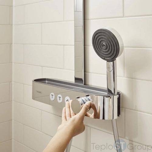 Душевая система Hansgrohe Pulsify S Showerpipe 260 2jet термостатическая ShowerTablet Select 400 24240000, хром - купить с доставкой по России фото 2