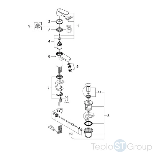 Смеситель для раковины Grohe Eurosmart 32825000 - купить с доставкой по России фото 4