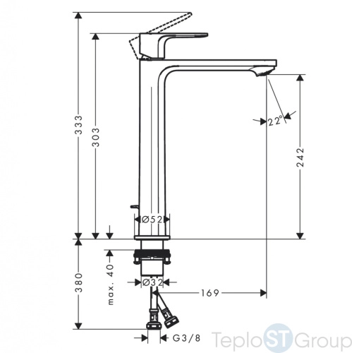 Смеситель для раковины Hansgrohe Rebris S 72580670 - купить с доставкой по России фото 3