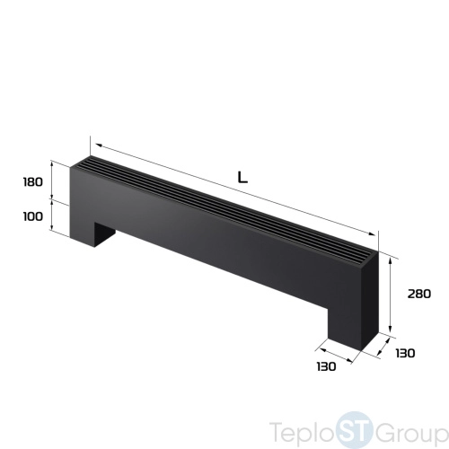 Конвектор напольный Royal Thermo STEP-180/130/1700-3-N-BL-LG-BL - купить с доставкой по России фото 2