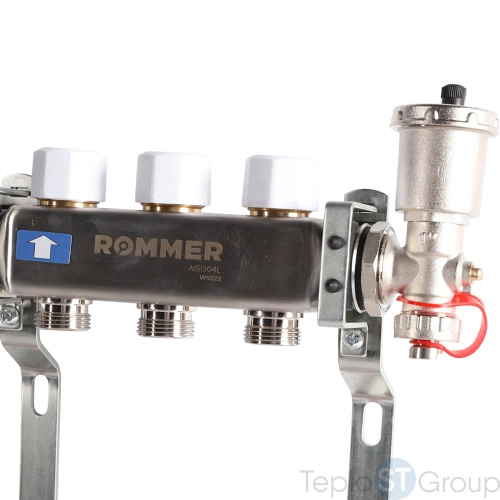 Rommer RMS-1210-000003 Rommer Коллектор из нержавеющей стали в сборе с расходомерами 3 вых. - купить с доставкой по России фото 9