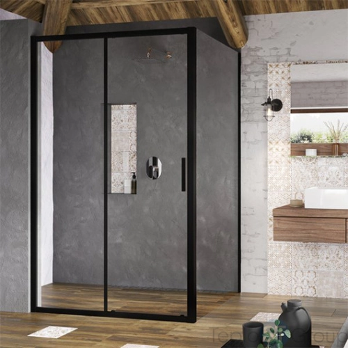 Боковая стенка Ravak Blix Slim BLSPS-90 X9BM70300Z1 90х195 профиль черный/стекло Transparent - купить оптом с доставкой по России фото 5