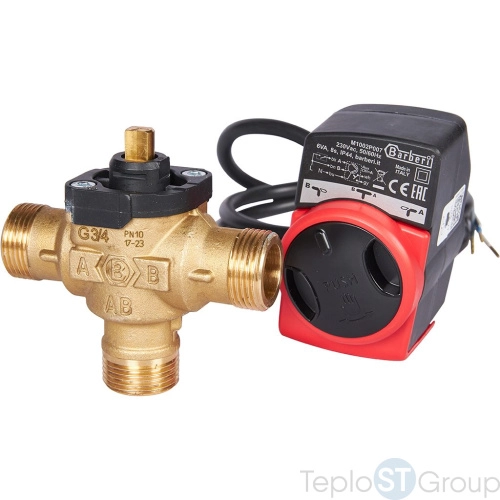 Stout SVM-0170-300020 Stout 3-Ходовой зональный клапан, сервопривод 230V, с кабелем 1м,, НР 3/4" - купить оптом с доставкой по России фото 13